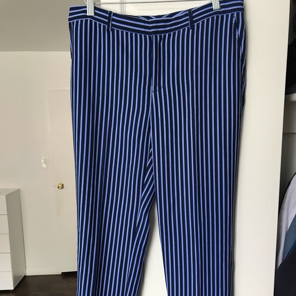 Banana Republic blue striped pants.